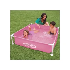 PISCINA MINI FRAME ROSA QUADRATA CON TELAIO 122X122X30 CM BAMBINI ESTATE 57172