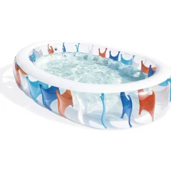 PISCINA OVALE GONFIABILE 229X152X51 CM BORDI SPESSI PER FAMIGLIA BAMBINI ESTATE