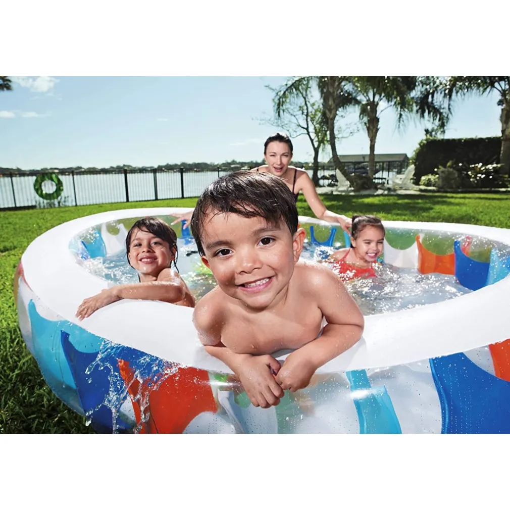 PISCINA OVALE GONFIABILE 229X152X51 CM BORDI SPESSI PER FAMIGLIA BAMBINI ESTATE