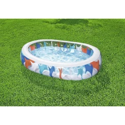 PISCINA OVALE GONFIABILE 229X152X51 CM BORDI SPESSI PER FAMIGLIA BAMBINI ESTATE