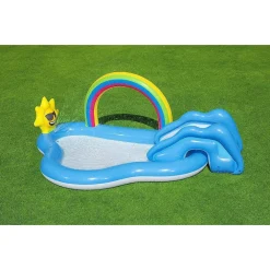 PISCINA PER BAMBINI ARCOBALENO 2 ANNI+ GONFIABILE 257X145X91CM CON SCIVOLO 53092