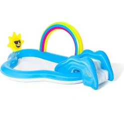 PISCINA PER BAMBINI ARCOBALENO 2 ANNI+ GONFIABILE 257X145X91CM CON SCIVOLO 53092