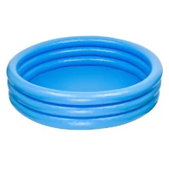 PISCINA PER BAMBINI GONFIABILE A TRE ANELLI CRYSTAL BLU 114X25 CM GIARDINO 59416