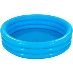 PISCINA PER BAMBINI GONFIABILE A TRE ANELLI CRYSTAL BLU 114X25 CM GIARDINO 59416