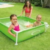 PISCINA QUADRATA FUORI TERRA PER BAMBINI BABY TELAIO ACCIAIO VERDE 122 CM