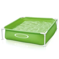PISCINA QUADRATA FUORI TERRA PER BAMBINI BABY TELAIO ACCIAIO VERDE 122 CM