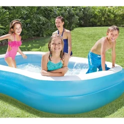 PISCINA RETTANGOLARE GONFIABILE FAMILY 2 ANELLI 203X152X48 CM 540LT ESTATE 57180