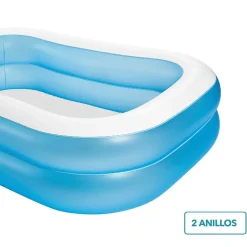 PISCINA RETTANGOLARE GONFIABILE FAMILY 2 ANELLI 203X152X48 CM 540LT ESTATE 57180