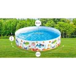 PISCINA RIGIDA 183X38CM PVC BAMBINI TARTARUGA ANIMALI MARINI FUORITERRA CASA GIARDINO 017925