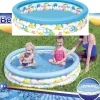 PISCINA ROTONDA 122CM GONFIABILE FUORITERRA PESCIOLINI BAMBINI GIARDINO 3 ANELLI