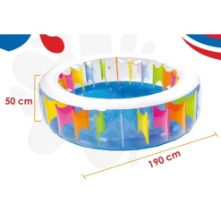 PISCINA ROTONDA GIGANTE MOTIVO ARCOBALENO MULTICOLORE 190 X 50 CM GONFIABILE 016091