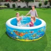 PISCINA ROTONDA GONFIABILE PER BAMBINI 196X53 CM A 3 ANELLI FANTASIA PESCI 016133