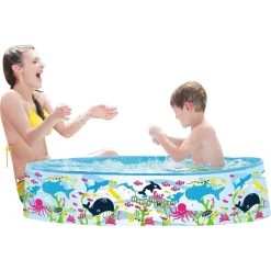 PISCINA ROTONDA 120X25 CM MOTIVO FONDO DEL MARE PER BAMBINI GIARDINO ESTATE 016092