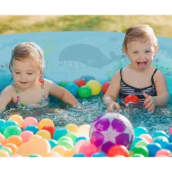 PISCINA ROTONDA 120X25 CM MOTIVO FONDO DEL MARE PER BAMBINI GIARDINO ESTATE 016092