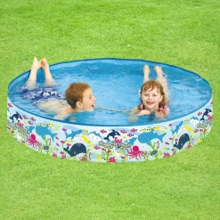 PISCINA ROTONDA 150X25 CM MOTIVO FONDO DEL MARE PER BAMBINI GIARDINO ESTATE 016093