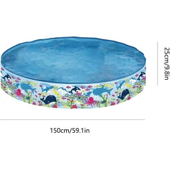 PISCINA ROTONDA 150X25 CM MOTIVO FONDO DEL MARE PER BAMBINI GIARDINO ESTATE 016093