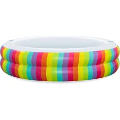 PISCINA TONDA GONFIABILE FAMILY STAMPA ARCOBALENO 206X206X51CM CON 2 PORTABICCHIERI 54443
