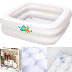 PISCINETTA BAGNETTO GONFIABILE PER BAMBINI PORTATILE 86X86X25 CM VIAGGIO 51116