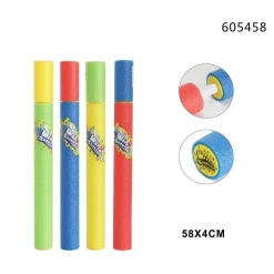 PISTOLA AD ACQUA 58X4CM TUBO SPARATUTTO IN SCHIUMA GIOCO ESTIVO SPIAGGIA 605458