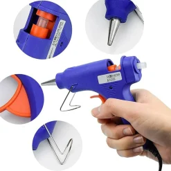 PISTOLA COLLA A CALDO INCOLLATRICE ELETTRICA 60W CON 5 STICK TERMOCOLLANTE PROF