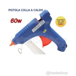 PISTOLA COLLA A CALDO INCOLLATRICE ELETTRICA 60W CON 5 STICK TERMOCOLLANTE PROF
