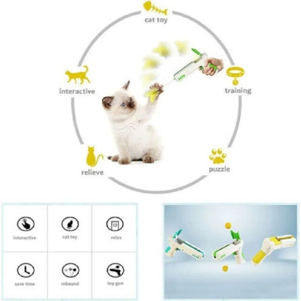 PISTOLA GIOCATTOLO GIOCO INTERATTIVO PER GATTO CANI ANIMALI MULTI TRUST Q-T194