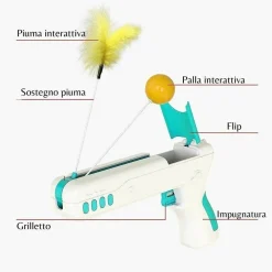 PISTOLA GIOCATTOLO GIOCO INTERATTIVO PER GATTO CANI ANIMALI MULTI TRUST Q-T194