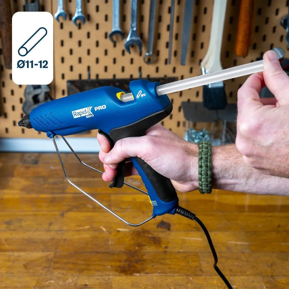 PISTOLA INCOLLATRICE EG313 COMPATTA PROFESSIONALE PER FISSARE CAVI COPRIFILI ZOCCOLINI DECORI