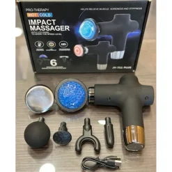 PISTOLA MASSAGGIATORE A PERCUSSIONE PORTATILE SENZA FILI MASSAGGIO A IMPATTO CALDO/FREDDO