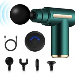 PISTOLA MASSAGGIATORE MUSCOLARE REGOLABILE CON 4 TESTINE PER ALLEVIARE DOLORE