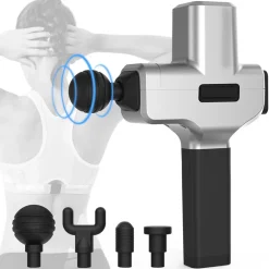 PISTOLA MASSAGGIO MUSCOLARE CON TESTIRE MASSAGGIANTI PROFESSIONALE 6 REGOLAZIONI