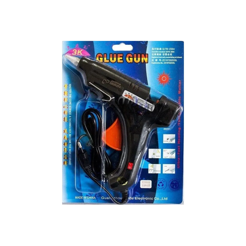 PISTOLA PER COLLA A CALDO 100 W INCOLLATRICE TERMOINCOLLANTE TASTO ACCENSIONE