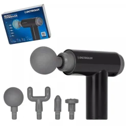 PISTOLA PER MASSAGGI VIBRAZIONI VIBRATORE A PERCUSSIONE MASSAGGIATORE MUSCOLARE 4 TESTINE