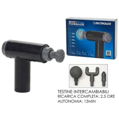 PISTOLA PER MASSAGGI VIBRAZIONI VIBRATORE A PERCUSSIONE MASSAGGIATORE MUSCOLARE 4 TESTINE