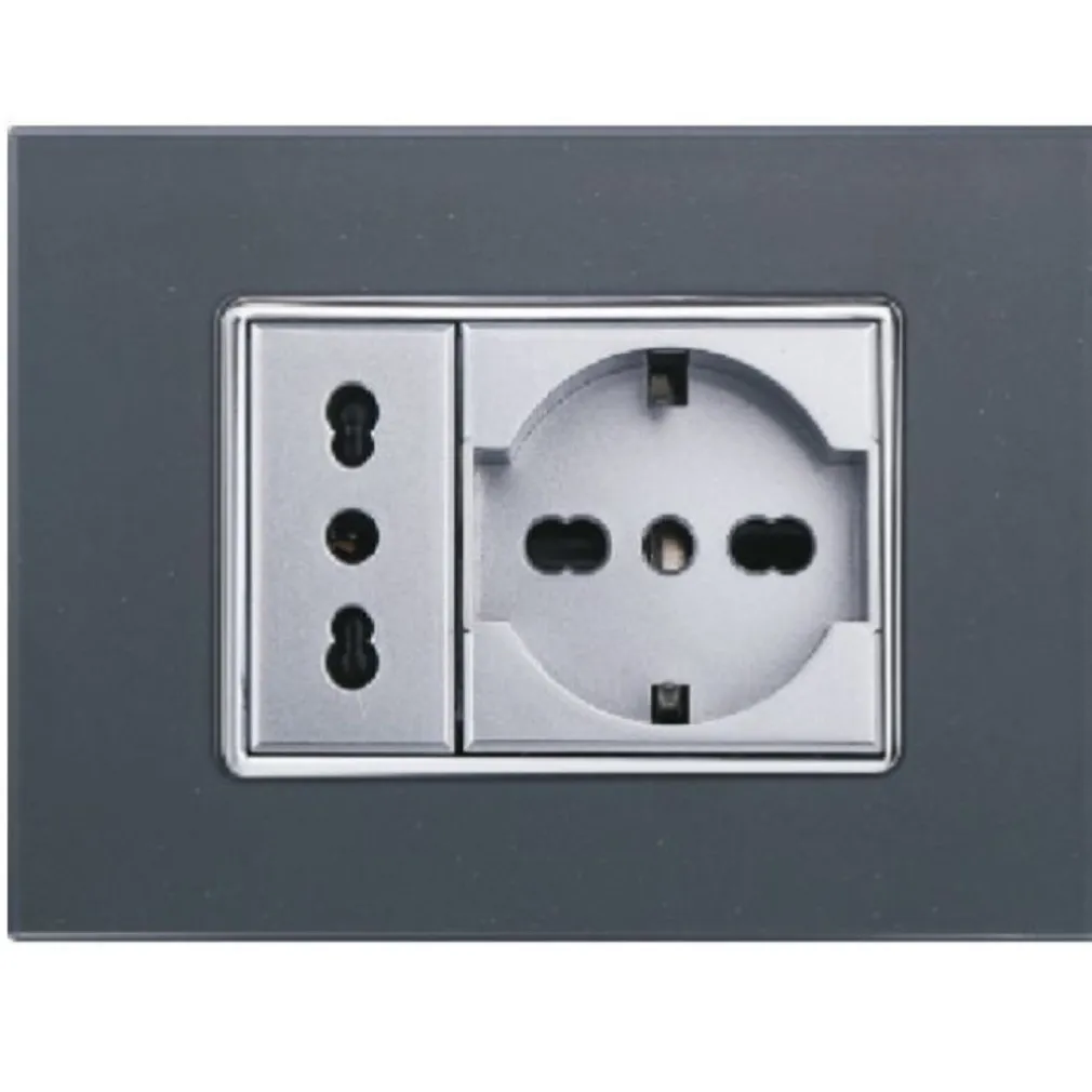 PLACCA CRISTAL 3 4 6 M ACCIAIO SCURO EFFETTO VETRO COMPATIBILE BTICINO AXOLUTE