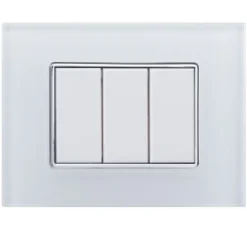 PLACCA CRISTAL 3M 4M 6M BIANCO EFFETTO VETRO COMPATIBILE CON BTICINO AXOLUTE