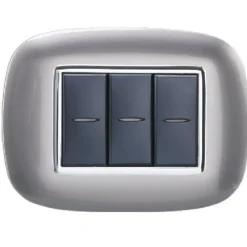 PLACCA OVAL 3 4 6 MODULI COLORE TITANIO COMPATIBILE BTICINO AXOLUTE