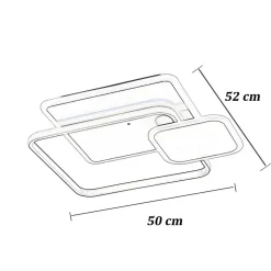PLAFONIERA A 3 QUADRATI A LED A TRIPLA COLORAZIONE DI LUCE 48 W ULTRA MODERNO C31-3C