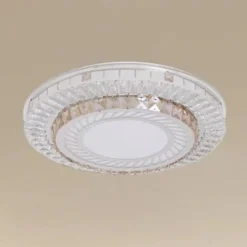 PLAFONIERA DA SOFFITTO 65W Ø50CM LED DESIGN A STRATI CON CRISTALLI LUCE FREDDA 71518