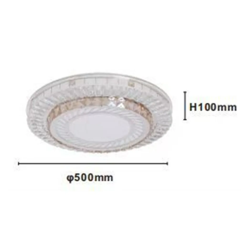 PLAFONIERA DA SOFFITTO 65W Ø50CM LED DESIGN A STRATI CON CRISTALLI LUCE FREDDA 71518