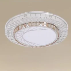 PLAFONIERA DA SOFFITTO 65W Ø50CM LED A STRATI CRISTALLI RAGNATELA LUCE FREDDA 08034