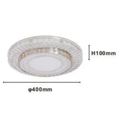 PLAFONIERA DA SOFFITTO 45W Ø40CM LED DESIGN A STRATI CON CRISTALLI LUCE FREDDA 66966