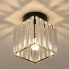 PLAFONIERA LAMPADA DA SOFFITTO A CUBO NERO ATTACCO E27 IN CRISTALLO DESIGN ELEGANTE