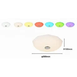PLAFONIERA LAMPADA DA SOFFITTO LED BIANCO 60 WATT Ø500MM CAMBIO COLORE RGB 02546