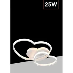 PLAFONIERA LAMPADA LED DESIGN DOPPIO CUORE BIANCO 25W 3 COLORI DI LUCE CCT PN-05B3C