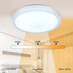 PLAFONIERA LAMPADARIO DA SOFFITTO LUCE LED 3 TONALITÀ DI LUCE DIMMERABILE C24-3C