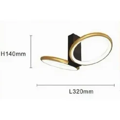PLAFONIERA LED 22 W 2 CERCHI ORO MODERNO LAMPADARIO SOFFITTO DOPPIO ANELLO 50544