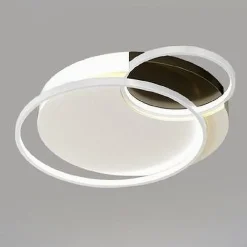 PLAFONIERA LED 30 W 3 CERCHI BIANCO NERO LAMPADARIO A SOFFITTO LUCE FREDDA 70807