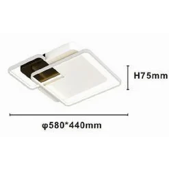 PLAFONIERA LED 35 W 3 QUADRATI BIANCO NERO LAMPADARIO SOFFITTO LUCE FREDDA 70821