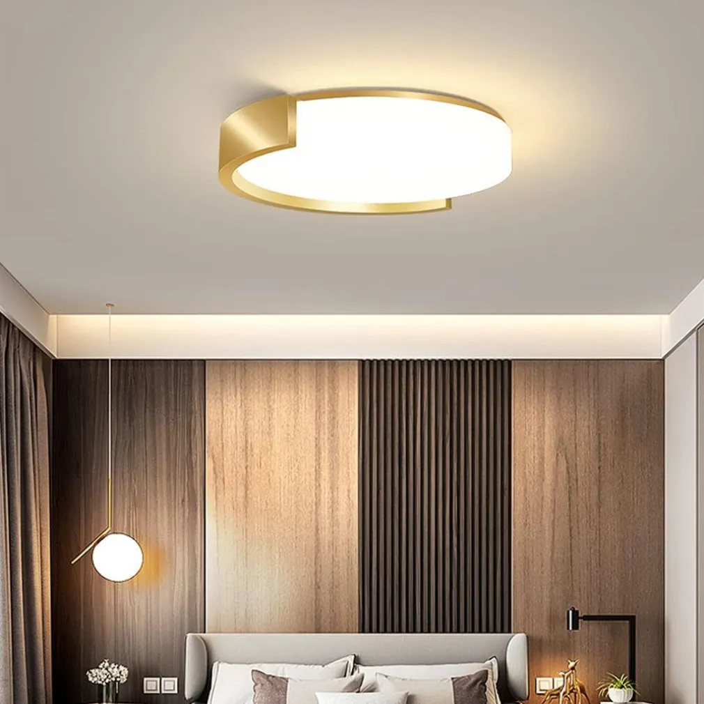 PLAFONIERA LED 24 W CERCHIO ORO DESIGN MODERNO SOFFITTO TONDA LUCE FREDDA 50125